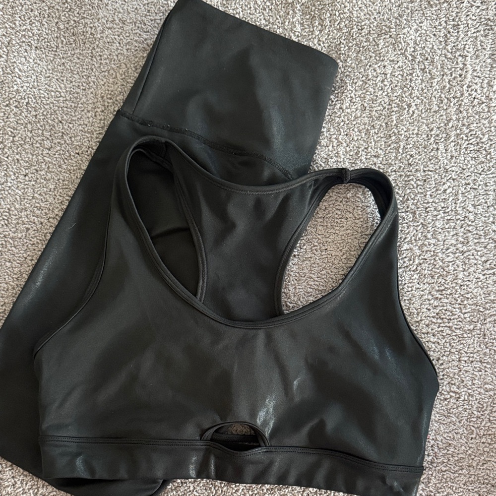 Wildfox Black Sports Bra and Leggings Set